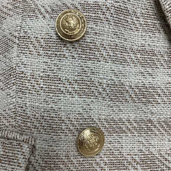 L'AGENCE ECRU / GOLD KENZIE DOUBLE BREASTED BLAZER - Picture 6 of 6